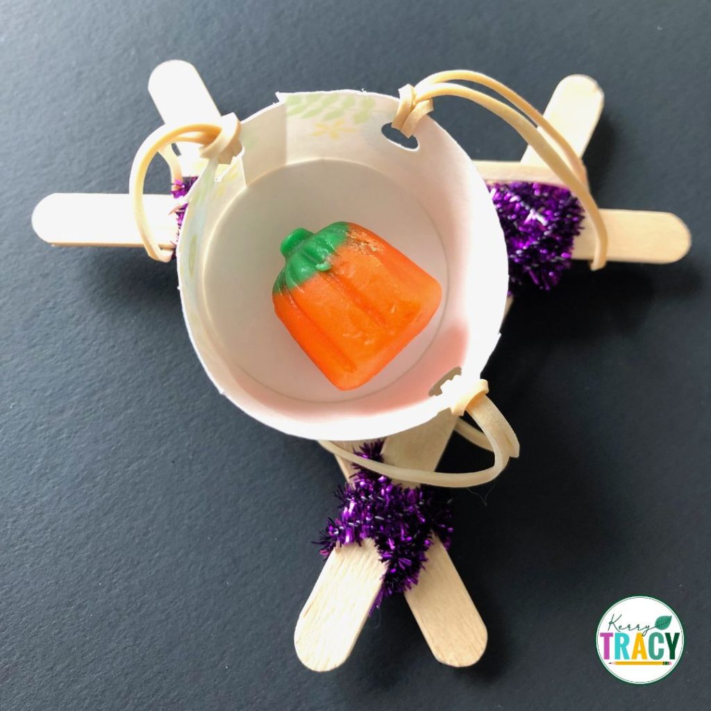 Treat Toss Catapult Halloween STEM Activity example