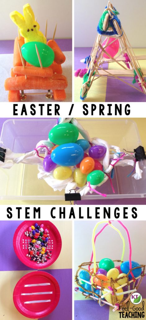 Teacher dilemma: you want to do fun Easter activities for spring, but only it it’s fun with substance! These five Easter / Spring STEM Challenges keep your students engaged in problem-solving, critical thinking, and brain-busting collaborative work, disguised as fun. > to the blog for details, video walk-throughs, resources, and more! Looking for elementary resources or middle school resources? These challenges include modifications for grades 2 - 8.