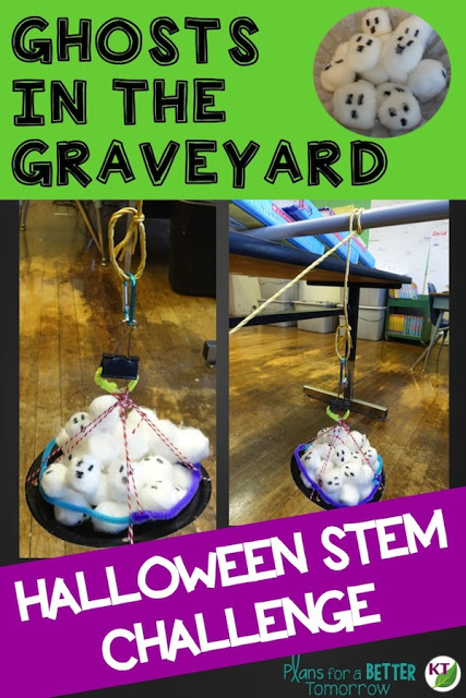 Halloween Activity & STEM Challenge: Ghosts in the Graveyard is an engaging, collaborative, hands-on activity in which students design a device to lift ghost out of the graveyard.