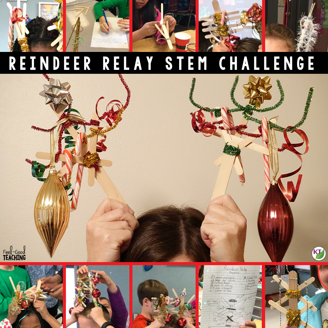 Christmas STEM Challenge: Reindeer Relay, students design the reindeer antlers to transport and transfer Christmas decorations during a relay race. If you prefer a winter/non-Christmas version of the challenge, students can transport reindeer "food" instead. Comes with modifications for grades 2-8. Christmas December STEM Challenge: Reindeer Relay, students design the reindeer antlers to transport and transfer Christmas decorations during a relay race. If you prefer a winter/non-Christmas version of the challenge, students can transport reindeer "food" instead. Comes with modifications for grades 2-8.