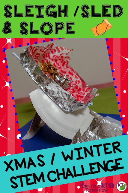 WINTER - CHRISTMAS STEM Challenge: In Sleigh/Sled & Slope, students create a ramp and sled designed to transport cargo safely and travel the maximum distance. Comes with modifications for grades 2-8.