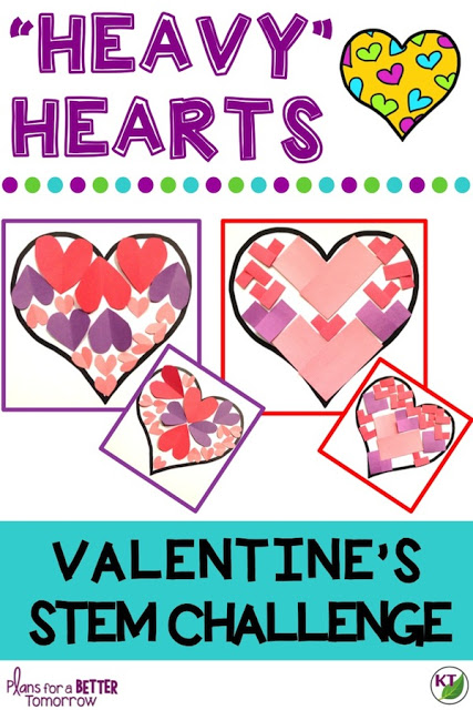 Valentine's Day STEM Challenge: In "Heavy" Hearts, students fill an outer heart with inner hearts based on certain criteria & constraints in order to design the “heaviest” heart. Comes with modifications for grades 2-8.