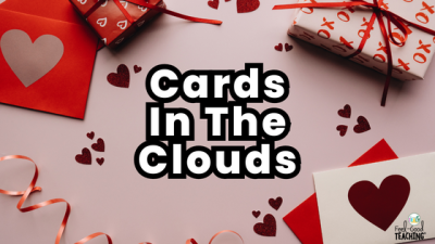In the Valentine's Day Cards STEM activity, Cards in the Clouds, students use their recycled Valentine's cards to create the tallest towers possible!