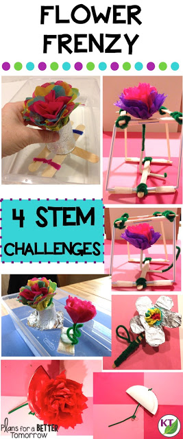  Spring, Easter, or Valentine's Day STEM Challenge: In Flower Frenzy, students create a bouquet of flowers with unique attributes within four challenges! Comes with modifications for grades 2-8.