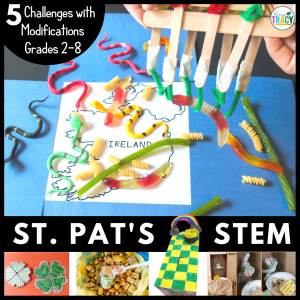 Five St, Patrick's Day Activity STEM Challenges that will help you celebrate the holiday with students while engaging them in critical thinking and problem-solving.