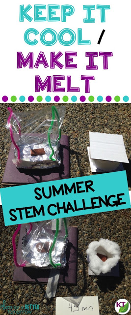 End of the Year Summer STEM Challenge: In Keep it Cool / Make it Melt, students use one set of materials to create two devices: one to make chocolate melt faster and one to keep it cool longer! STEM Challenges combine science, technology, engineering, and mathematics to guarantee hands-on, collaborative learning (disguised as fun)! Includes modifications for grades 2-8.