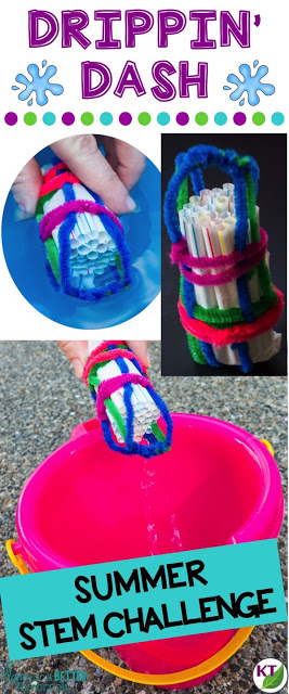End of the School Year STEM Challenge: In Drippin' Dash, students design a water scoop purpose-built for stability and to hold max volume! Guaranteed to keep students engaged in collaborative, problem-solving, brain-busting fun! Includes modifications for grades 2-8.