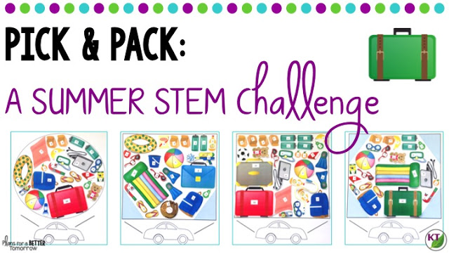 Summer STEM Challenge: In Pick & Pack, students arrange items with different point values into pre-defined car trunk spaces. They can’t have it all, though! They’ll use a criteria & constraints list to bring all of what they need and some of what they want, as they aim for the highest point value! Includes modifications for grades 2-8.