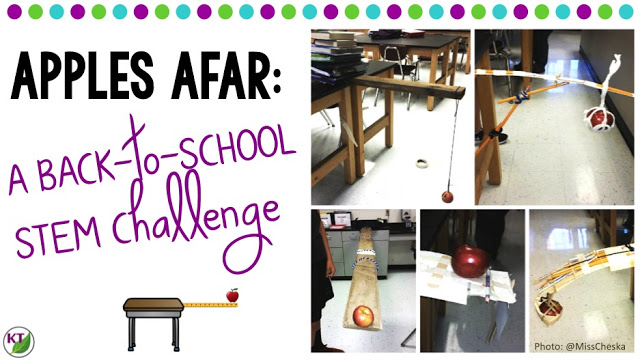 Back-to-School STEM Challenge: In Apples Afar, students build an apple cantilever! Perfect for studying forces and motion. Includes modifications for grades 2-8.