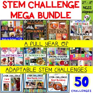 STEM Challenge Mega Bundle: A Full Year of Adaptable STEM Challenges and Activities