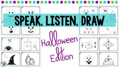 Halloween Speak, Listen, Draw Activity