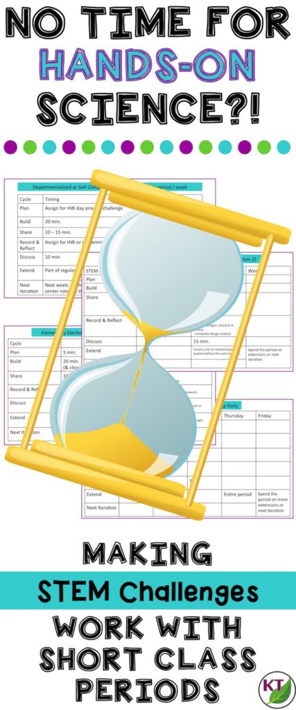 If you've ever caught yourself thinking your class period is too short for hands-on science like STEM Challenges, think again! This blog post offers four ways to make STEM Challenges work with limited time!