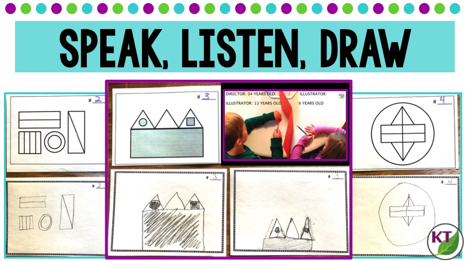 This activity is a great to tool to practice oral and written communication skills as well as reinforce math vocabulary, estimation, and measurement skills. Students will describe relative size and position of various shapes, lines, and angles [triangle (right, acute, obtuse, scalene, equilateral, isosceles), square, rectangle, parallelogram, hexagon, pentagon, octagon, circle, oval, parallel lines, intersecting lines, perpendicular lines, etc.] Though students don't strictly need to use this vocabulary to succeed, it certainly helps! 