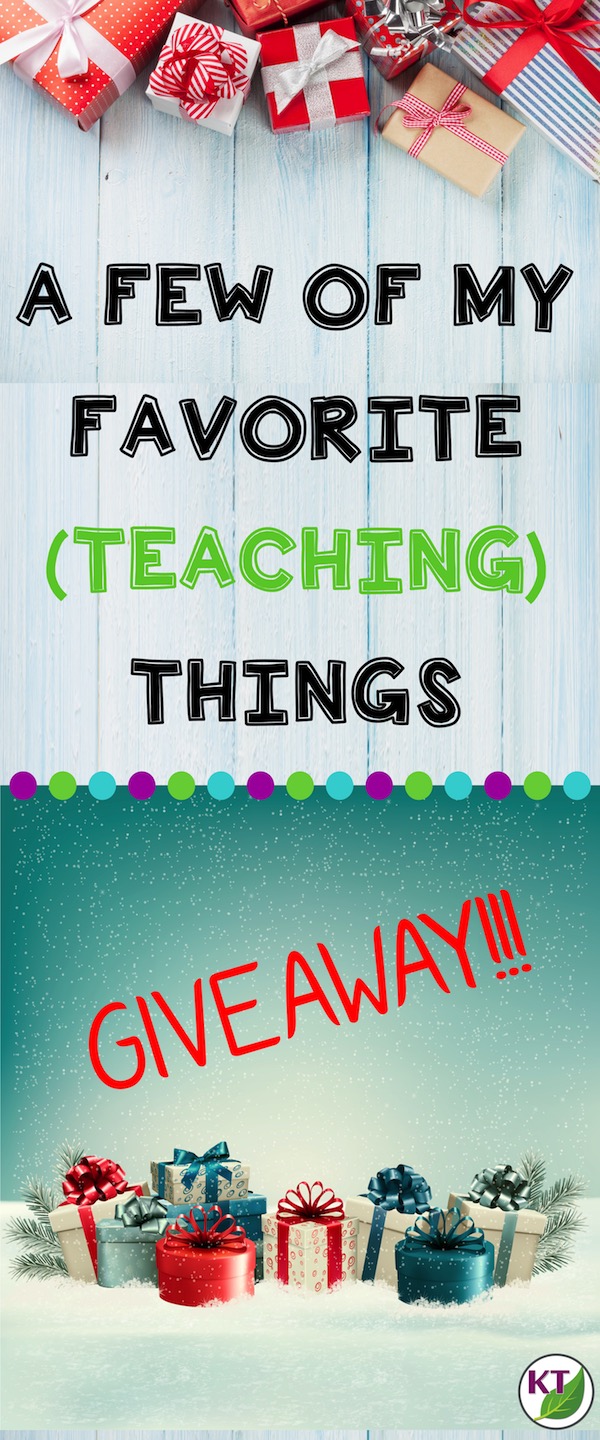 Every teacher has a set of favorites that have made teaching easier, more effective, or more fun. I'm getting into the Christmas spirit with five days of giveaways of my personal favorites. 