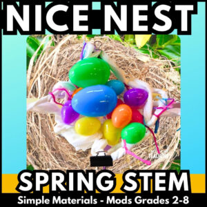 SPRING STEM NICE NEST Cover - plastic Easter eggs in a toilet paper nest design pictured
