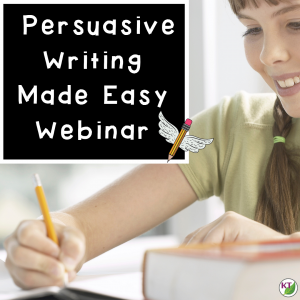 Make your persuasive and argumentative writing lessons painless! This free webinar covers audience, opposing views, taking a position, outlining, body and opening & closing paragraphs for 4th - 8th grade.