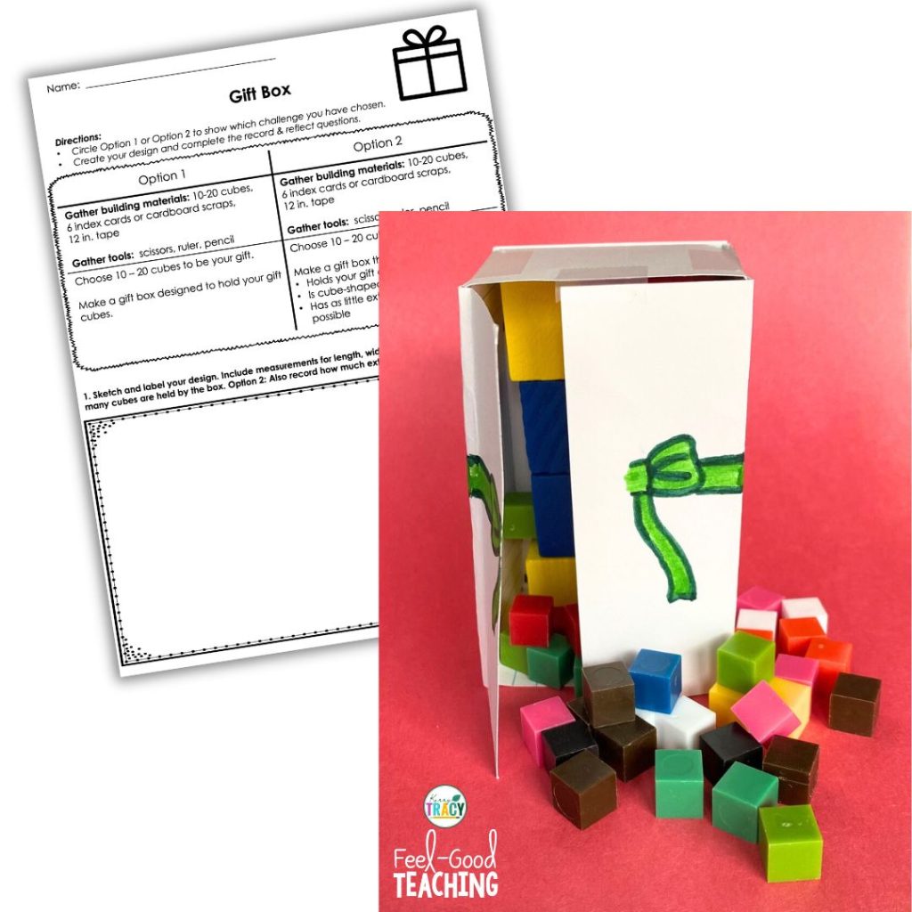 Gift Box Quick Build STEM Activity design and handout