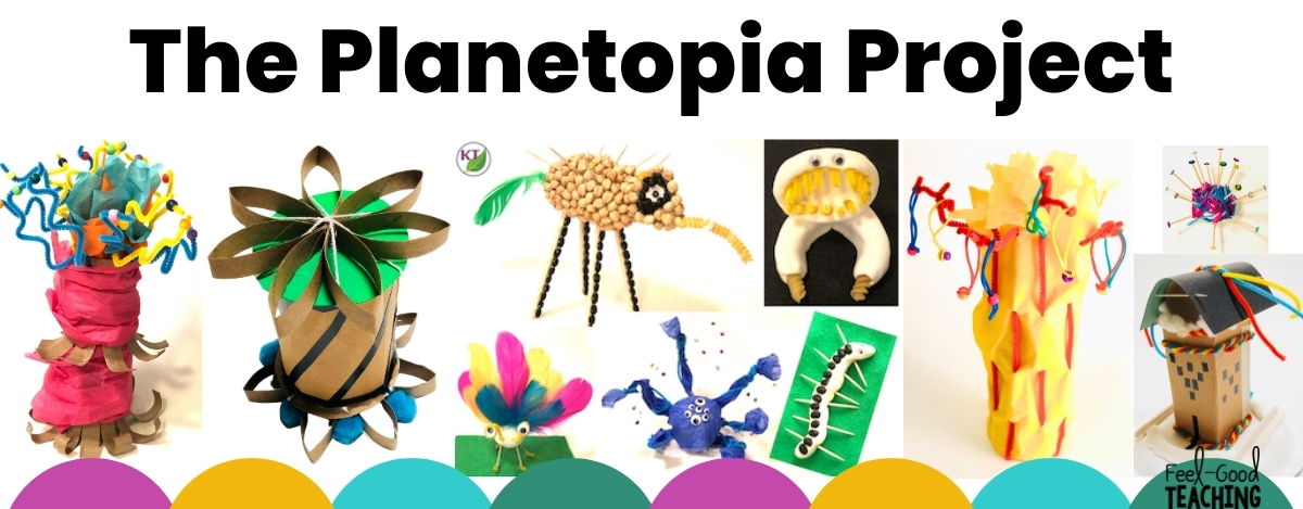 Planetopia Project - kids STEM designs showing never before seen creatures, plants & shelters.