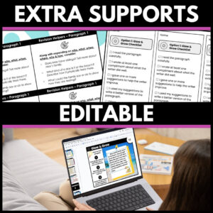 Beach Theme Revising Activities Extra Supports & Editable