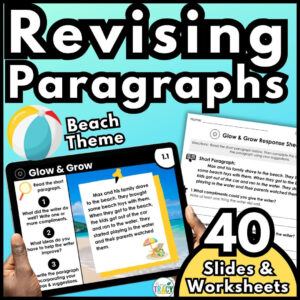 Summer Writing Beach Theme Revising Activities 40 Slide & Worksheets