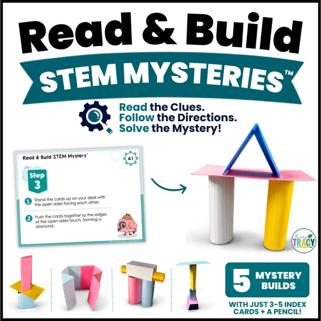Read and Build STEM Mysteries Following Directions Activity
