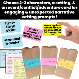 Winter Paper Bag Stories narrative writing activity for after winter break