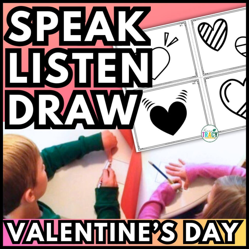 Valentines Day Following Directions Speak Listen Draw Valentine Communication Activity