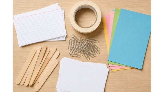 Easy stem activities materials on a table